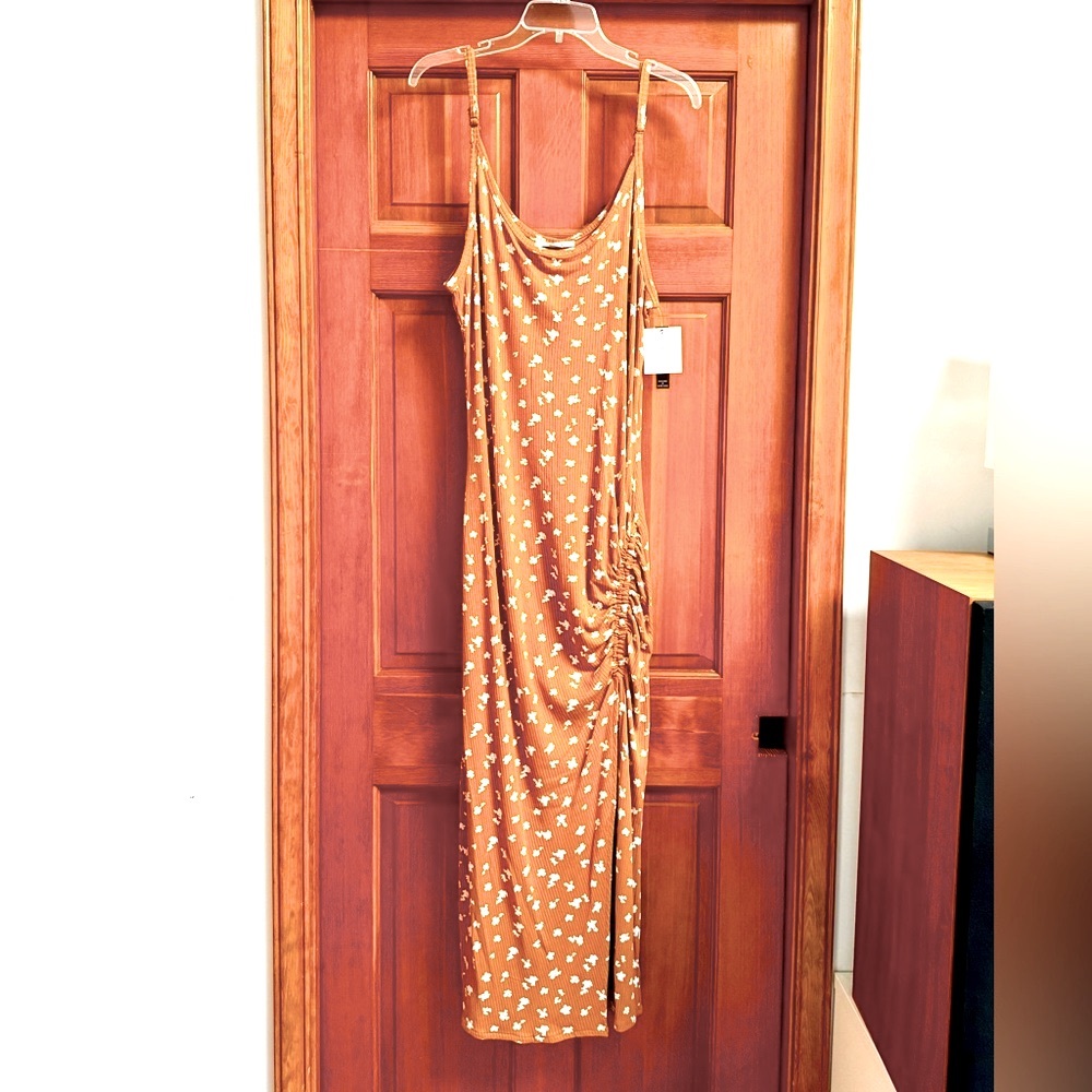 O’Neill Seashore Midi Dress Brown and White Size  XXL
